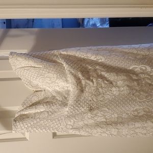 Shona Joy, size 6, white and black strapless dress